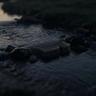 Dark abstract technology landscape with flowing water and layered digital structures representing continuous delivery, automation, and modern software infrastructure