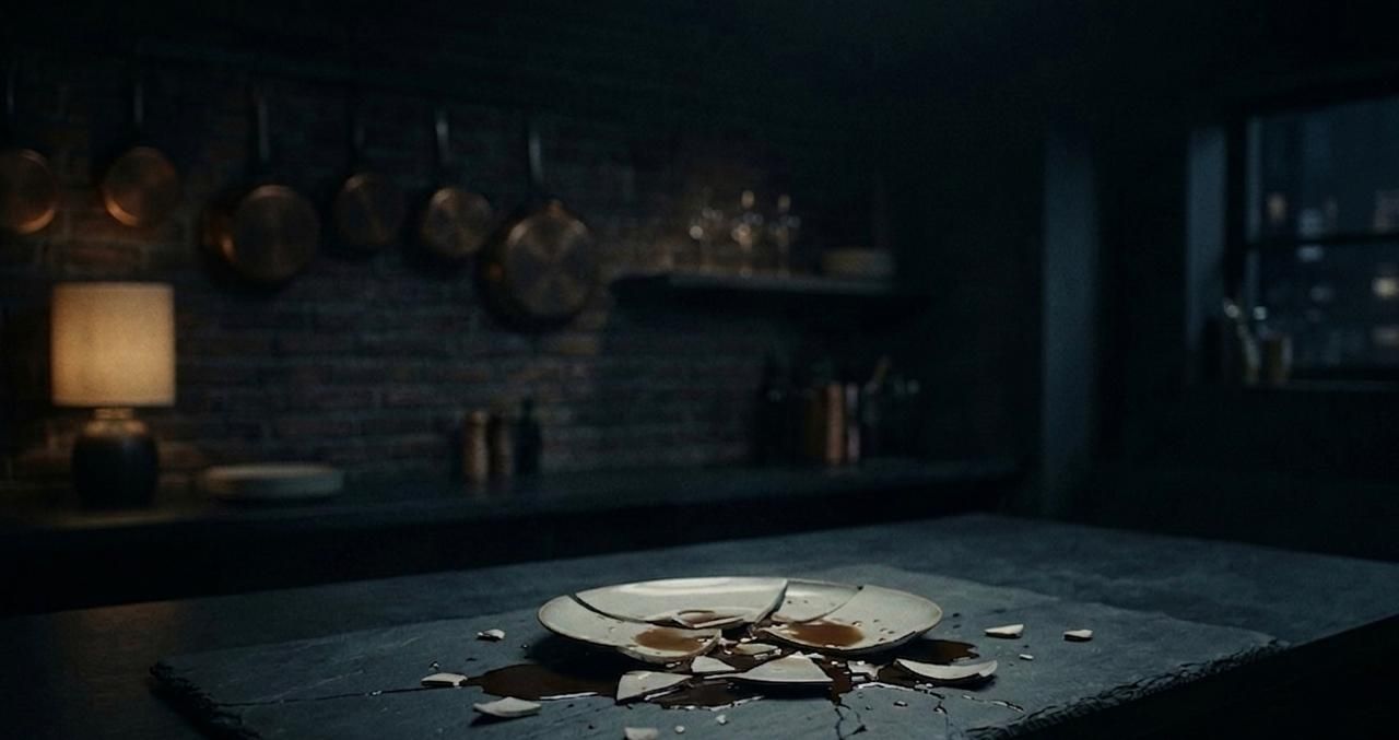 Broken plate on a table symbolizing app crash and disrupted user experience