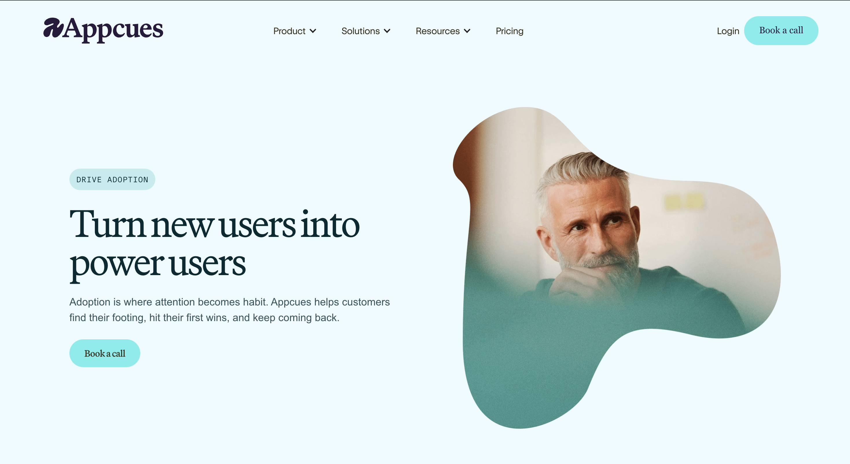 Appcues homepage presenting its product adoption platform