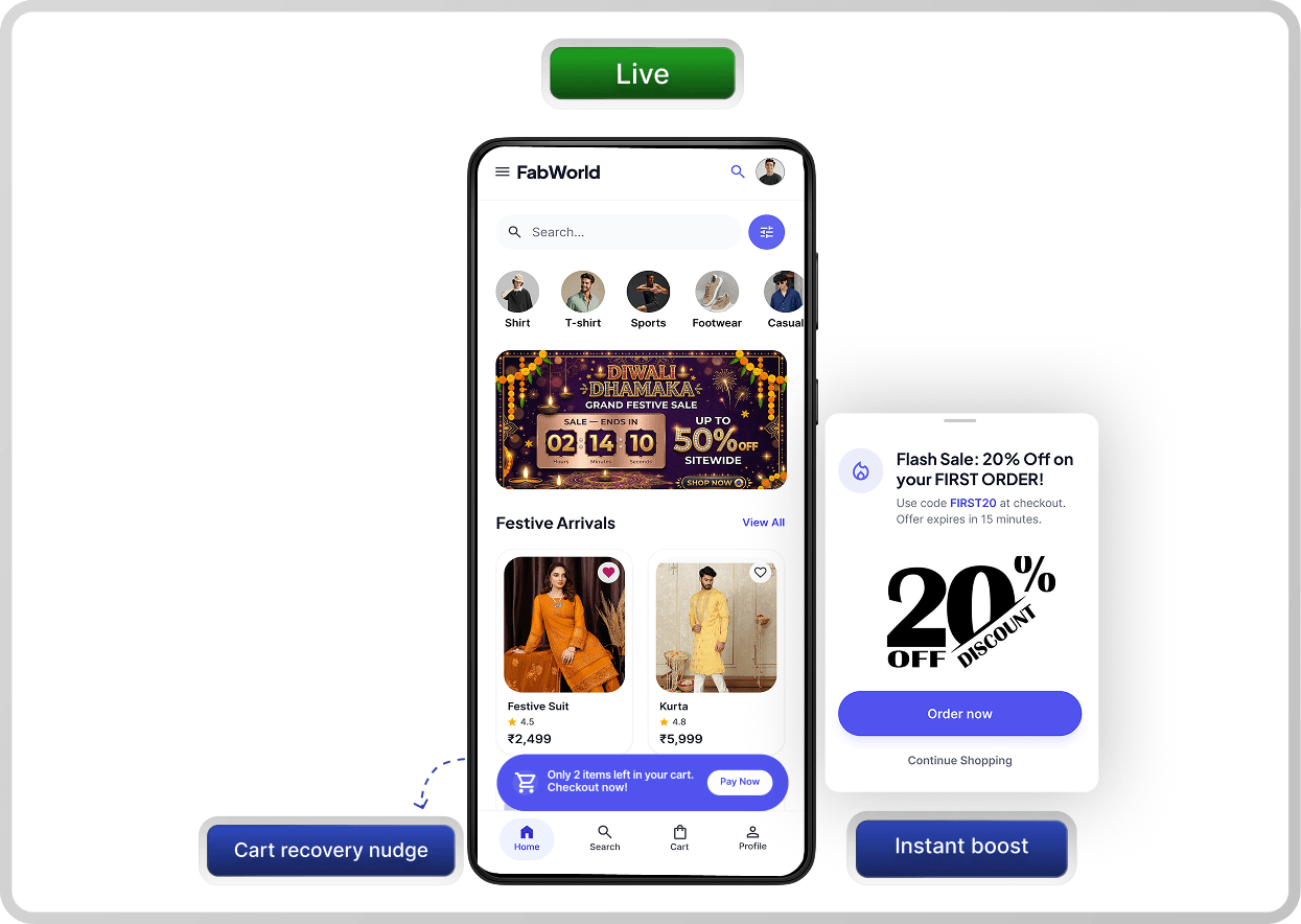 App going live with nudges