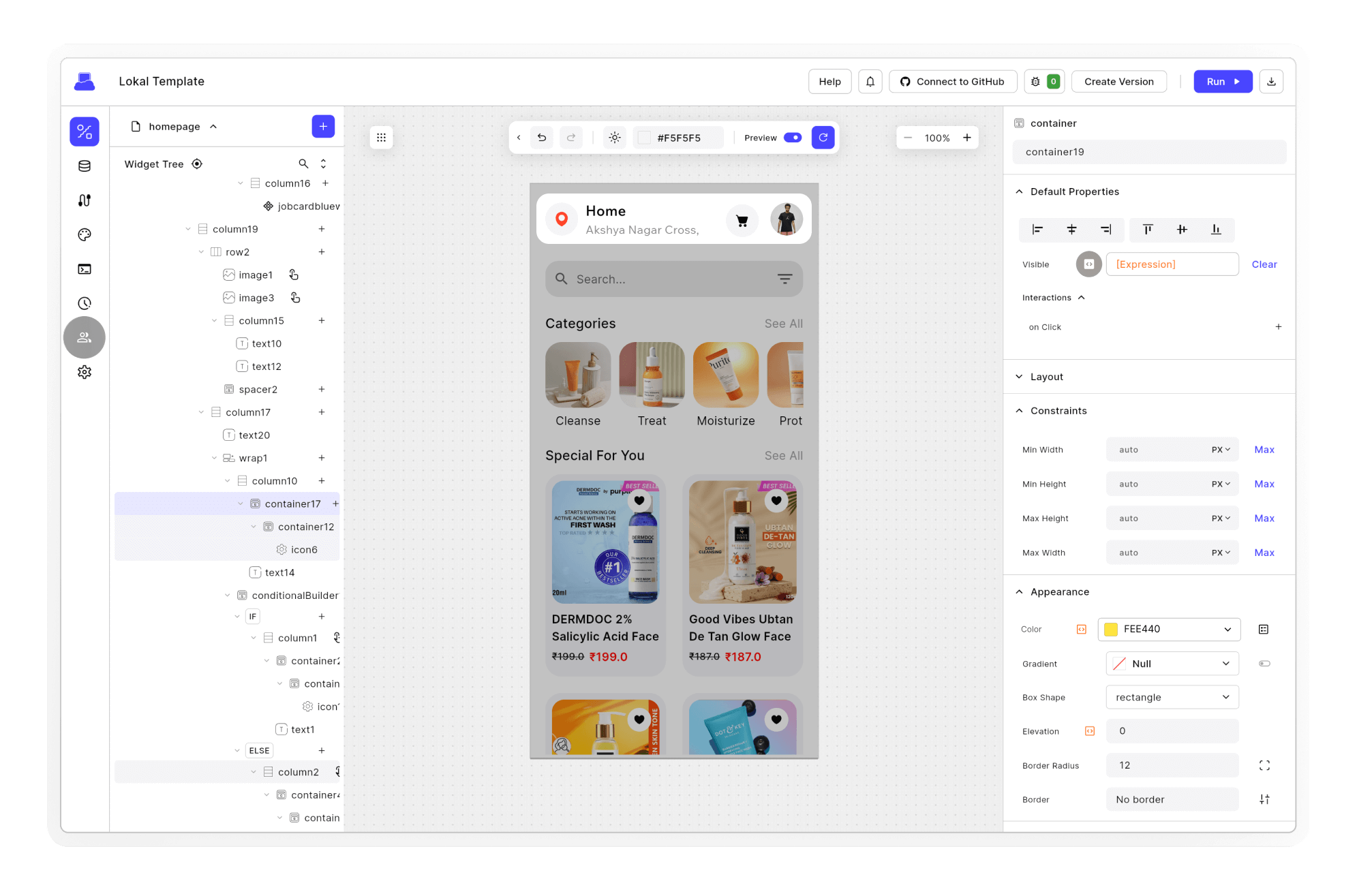 Digia Studio visual builder interface