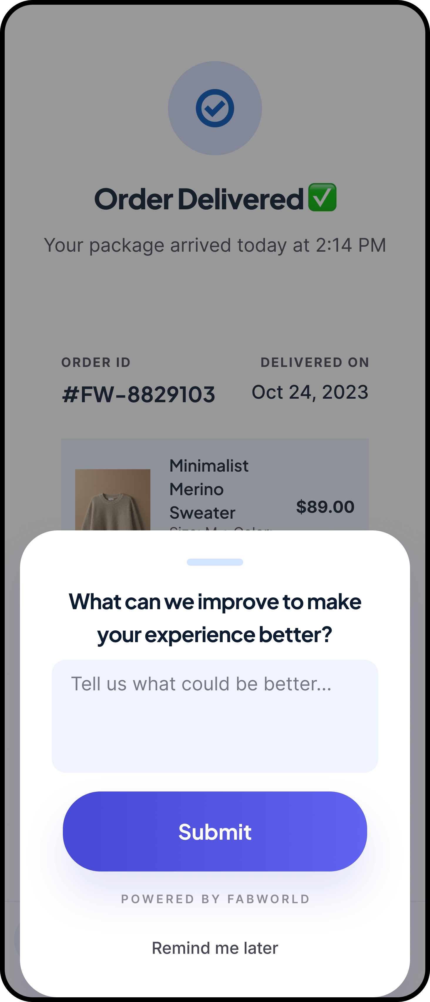 Drop-off reason analysis