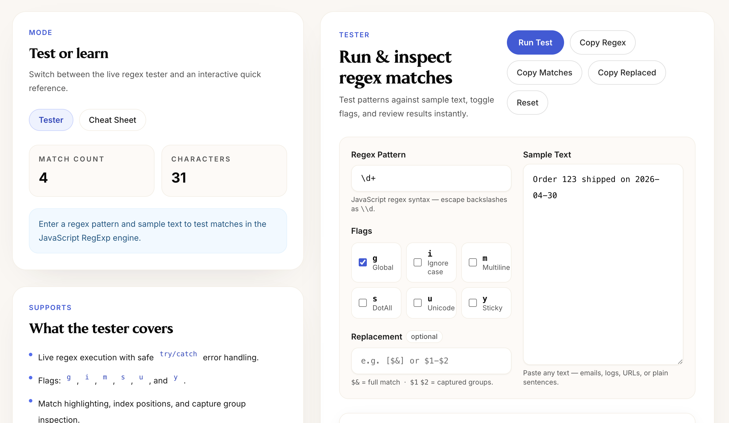 Regex Tester
