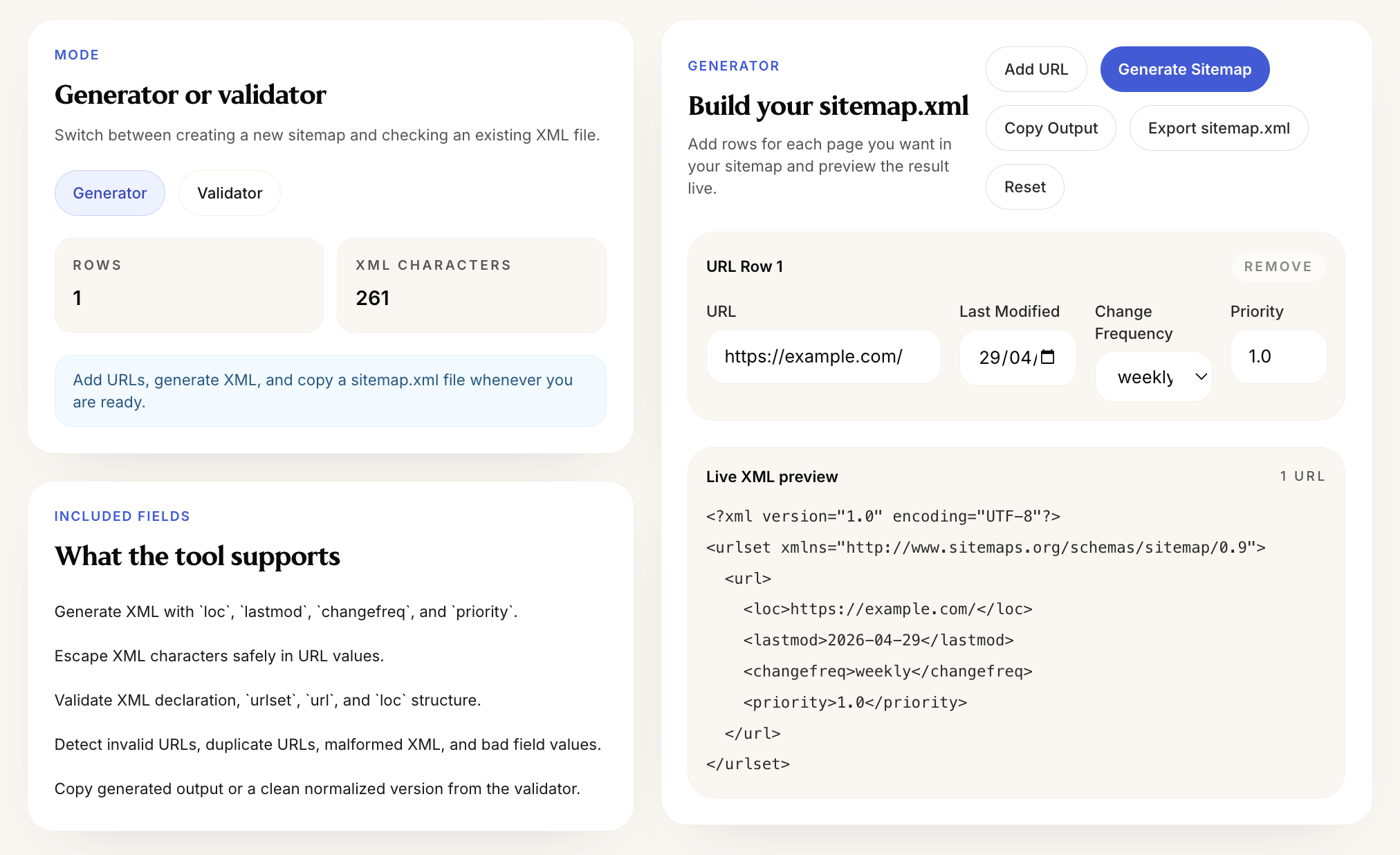 Sitemap Generator